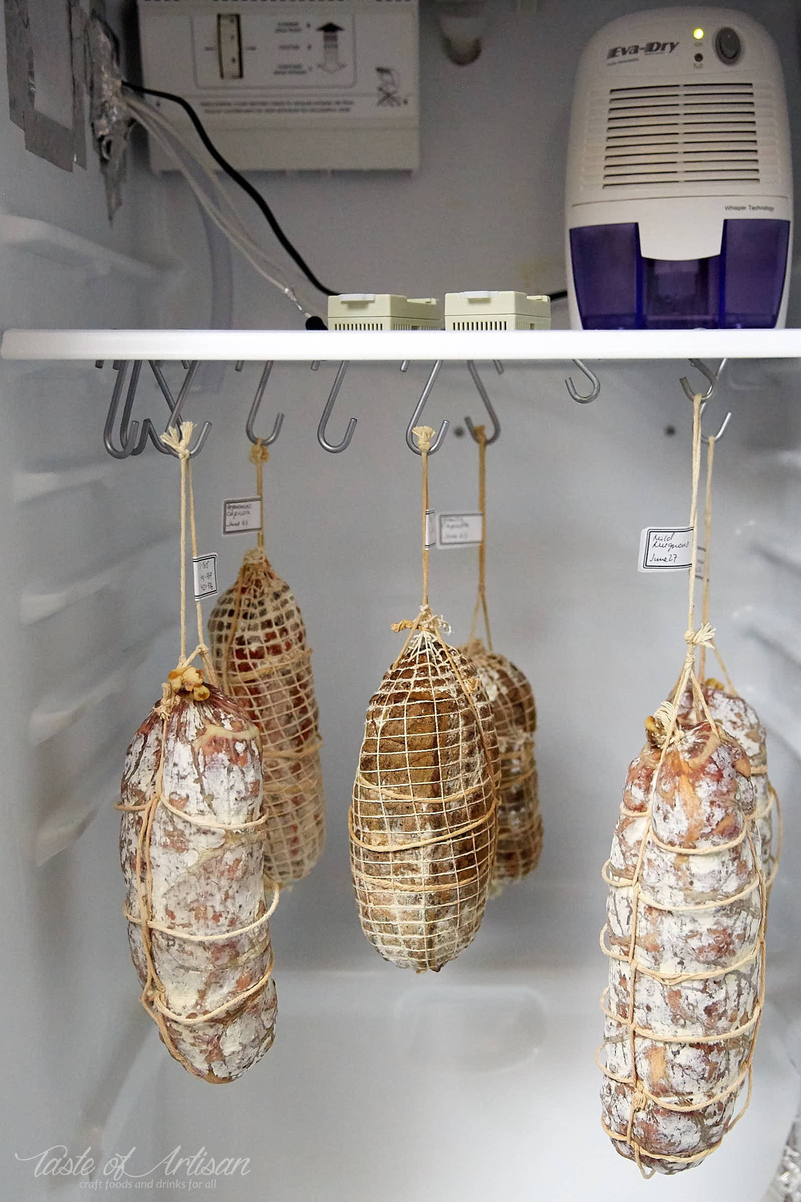 Meat Curing Chamber at home. This meat curing chamber is advanced enough to allow full control of temperature and humidity, which allows consistent and predictable results. | Taste of Artisan