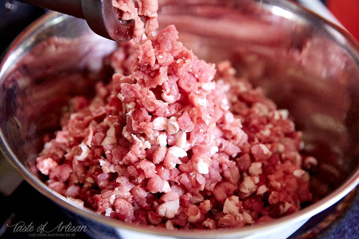 Making authentic Polish kielbasa (sausage) at home. Grinding Meat.| Taste of Artisan