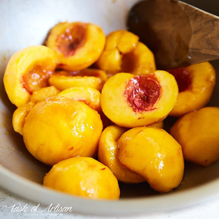 Peeled peaches