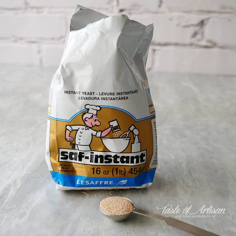 A bag of SAF Gold yeast on a table.