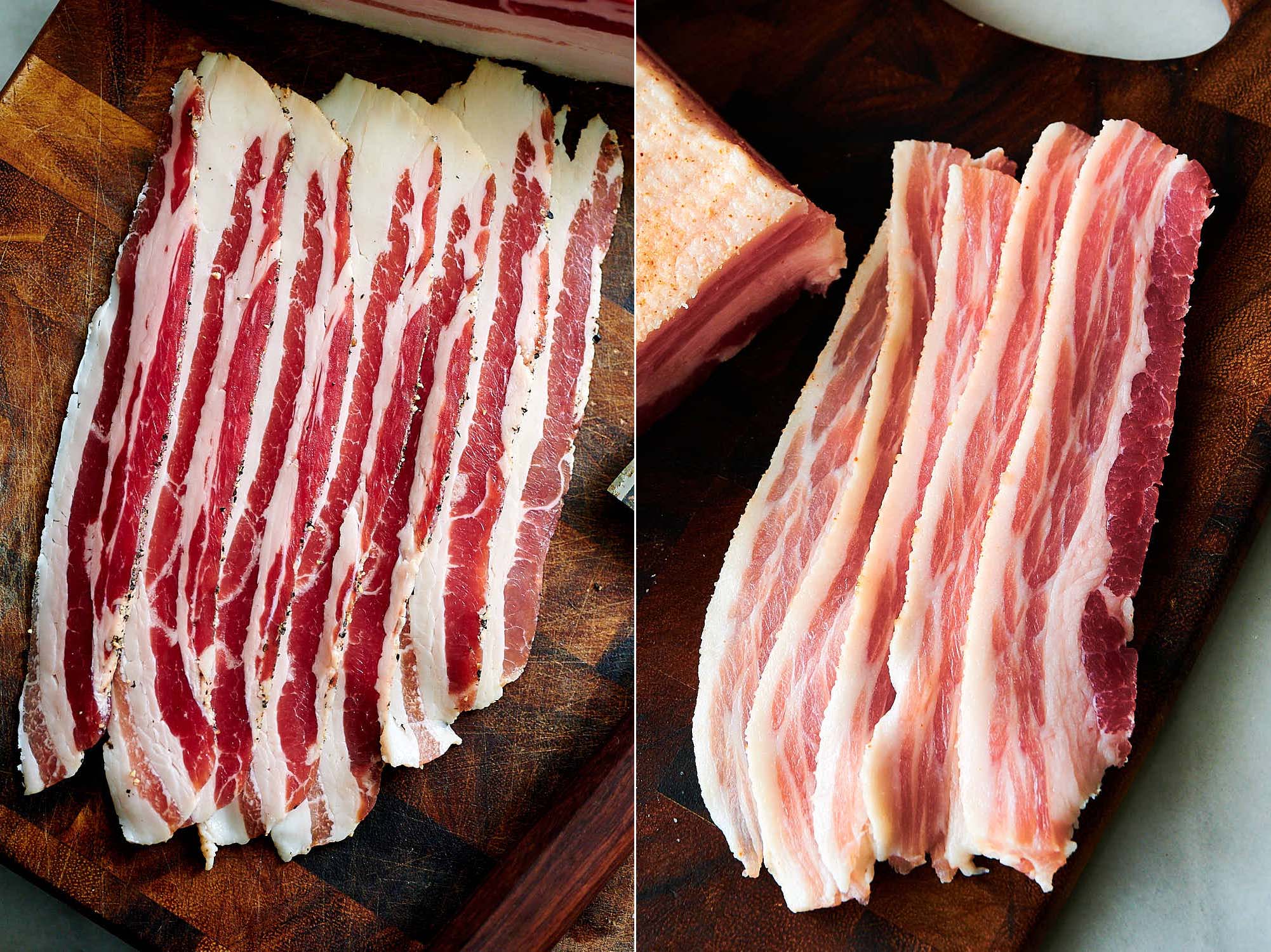 Commodity bacon vs heritage pork bacon compare.