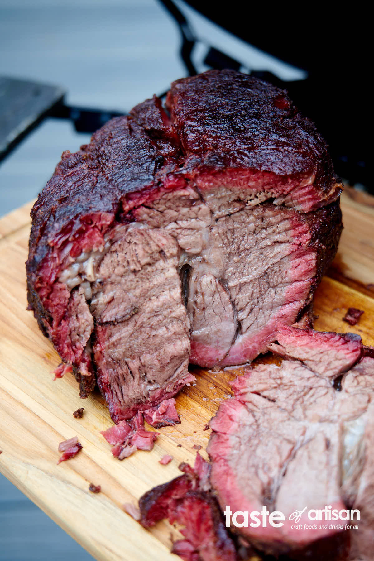 Smoked Chuck Roast - seasoned with salt, pepper, garlic and onion powder, celery powder, mustard powder and granulated beef stock, then cured for 48 hours and smoked until 203F - 210F internal temperature - incredibly juicy and melt-in-your-mouth tender.