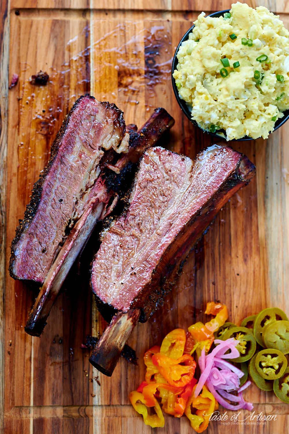 Sous Vide Beef Short Ribs on a cutting board.