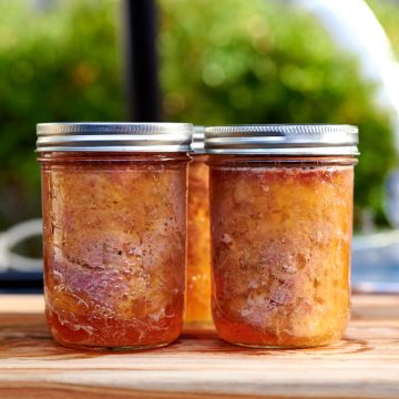 Luncheon meat fully cooked in a jar.