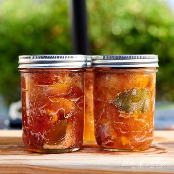 Canned pork in mason jars.