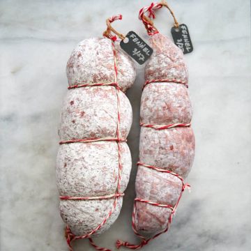 fennel salami on a table