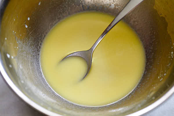 Mixing milk and butter