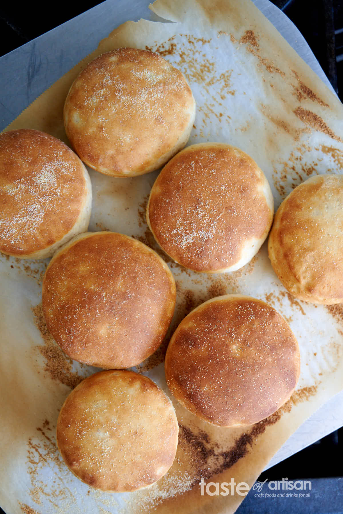 Baked Sourdough English Muffins - baked for only 7 minutes. Incredibly delicious and quick to make.
