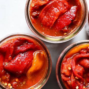 Homemade canned peppers.