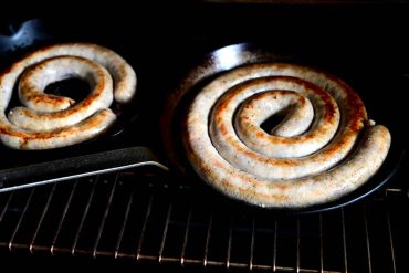 baking Ukrainian sausage