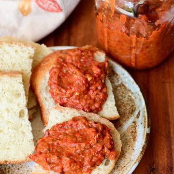 Ajvar served with bread