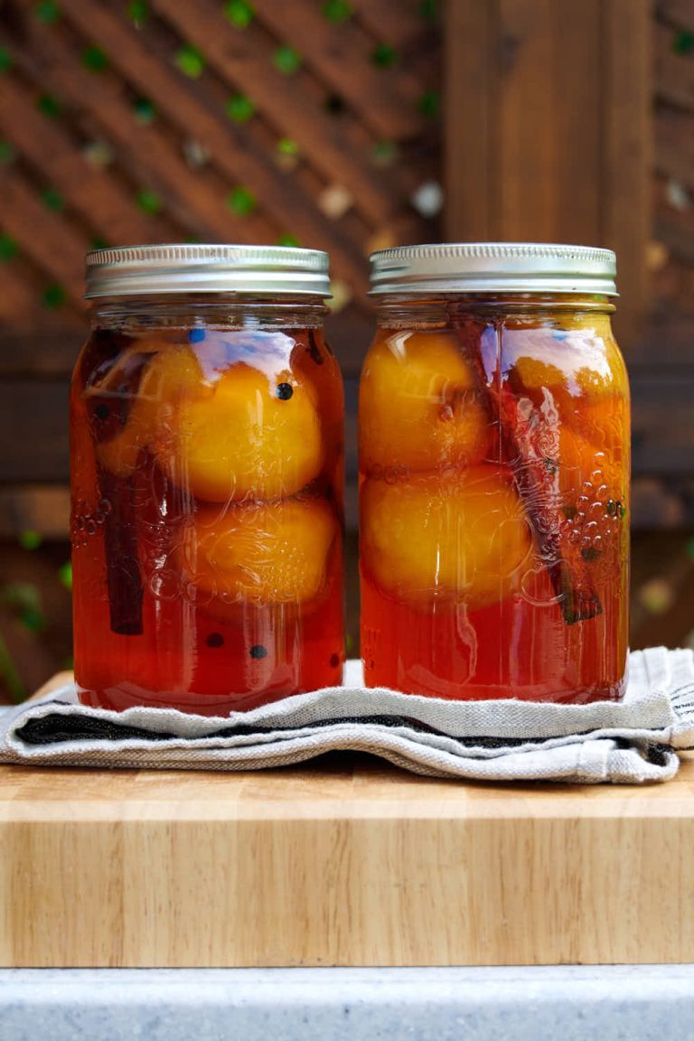 Pickled Peaches in Sweet and Tart Pickling Brine Taste of Artisan