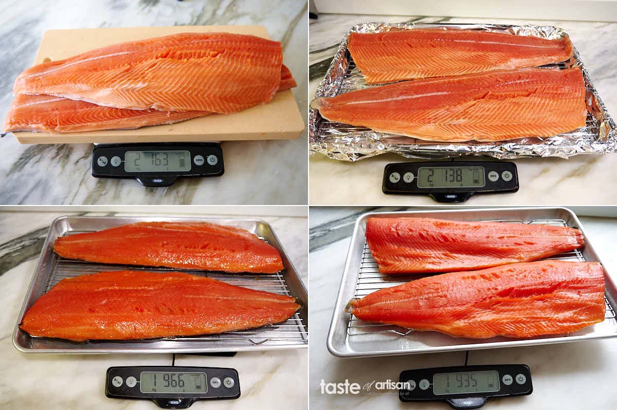 Cold smoked salmon expected weight loss.