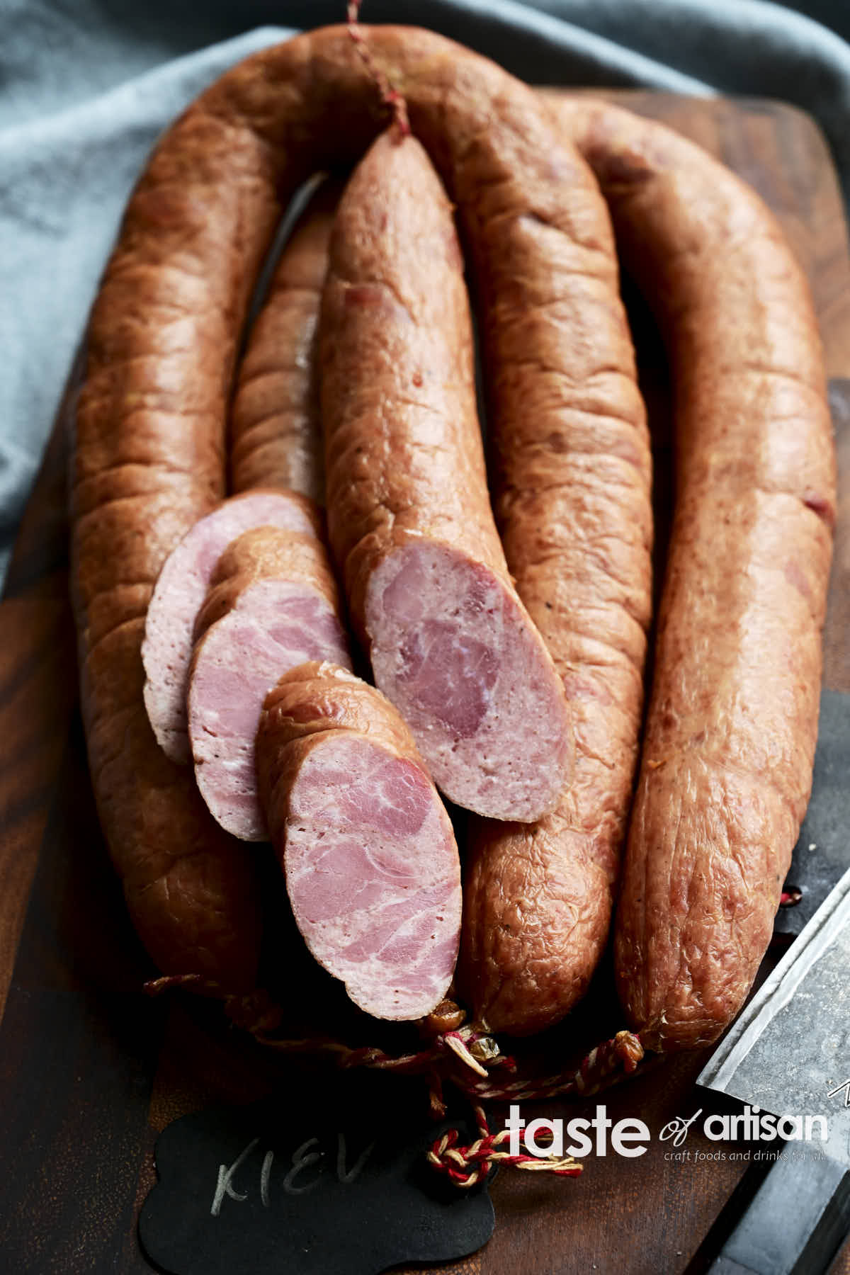 Kyiv smoked sausage is a lightly flavored but exceptionally tasty old-fashioned sausage with a delicate texture made using a new-to-me method whereby the sausage is first cooked and then smoked. You can think of it as a 'reverse-smoked' sausage. This one is a real crowd-pleaser.