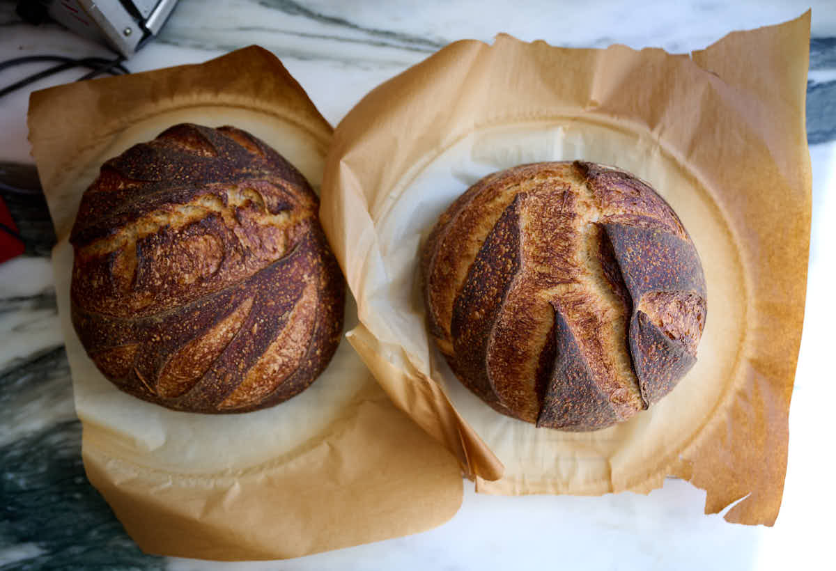 Baking bread on parchment paper