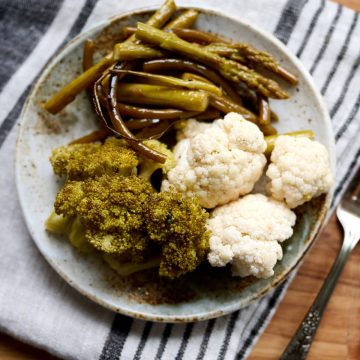 Pickled roasted vegetables have a better flavor and texture than plain pickled vegetables. Delicious and make a great addition to grilled, BBQed and roasted meats.